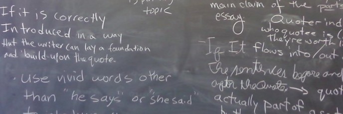 photo of collaborative chalkboard - quotations are likely to work if